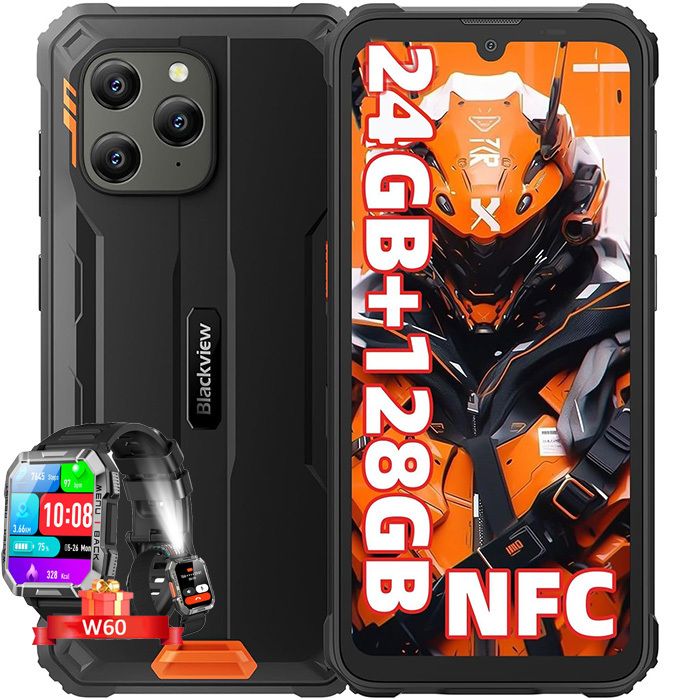 Blackview BV5300Plus Téléphone Portable Incassable Android Telephone Portable Écran 6.1" HD+ 6580mAh ROMTF Double SIM 4G Caméra 13MP Smartphone Incassable NFCIP69KFace IDGPSOTG - vue 2