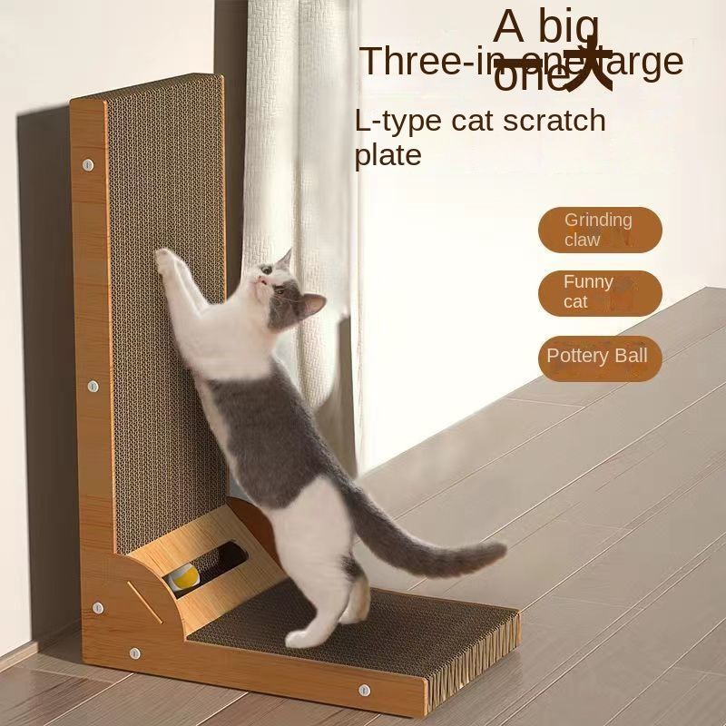 Planche À Gratter Verticale Pour Chat En Forme De L,Résistante À L'usure,Ne Chute Pas,Débris,Canapé Anti-Rayures,Jouet - Type Cat Scratching Board