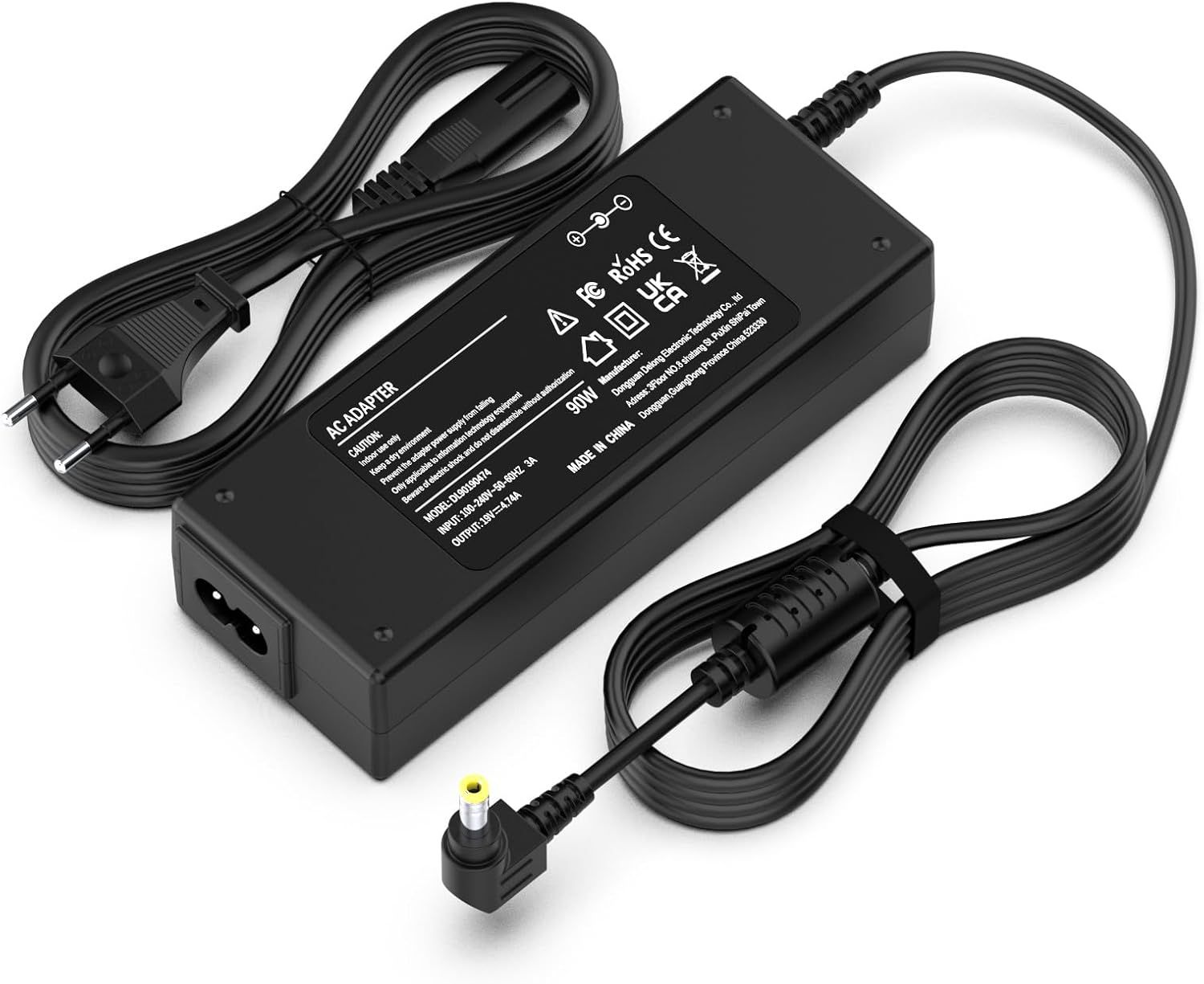 19 V 4.74 A 90 W Chargeur Ordinateur Portable - Medion Toshiba Lenovo Asus Ac Adaptateur Connecteur : 5.5 X 2.5 Mm, Adapté À Asus Zenbook Toshiba Satellite Medion Akoya Chargeur Pc Portable Universel