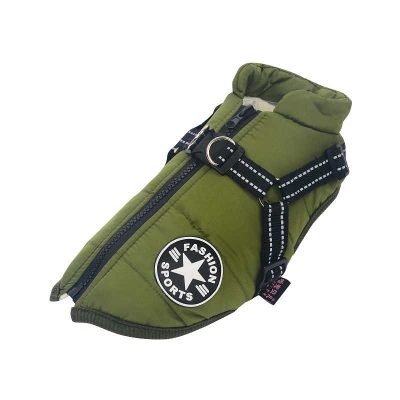 Veste Imperméable Pour Animaux De Compagnie Avec Sfp,Vêtements Chauds Pour Chiens,Manteau Pour Petits Et Grands Chiens,Tenues Chihuahua Et Bouledogue Français,Hiver - Type Green-L #A