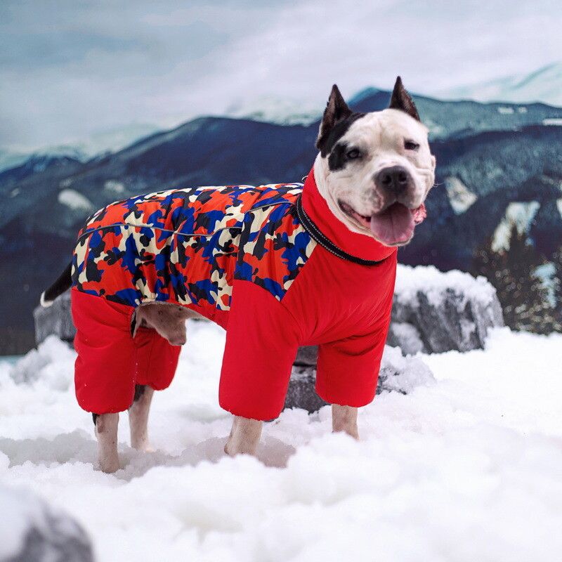 Veste Imperméable Chaude Pour Grands Chiens,Manteau Dobsuffolk Labrador,Combinaison Pour Grands Chiens,Vêtements Pour Chiens Moyens Et Grands,Hiver - Type Red Camouflage-Size 26