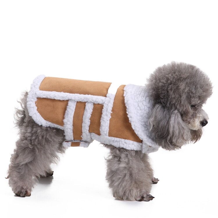 Vêtements Chauds Pour Animaux De Compagnie,Pour Petits Chiens,Tenue En Peau De Vache,Pour Moyens Et Grands Chiens,Manteau Pour Chiot,Chihuahua - Type Coffee-S
