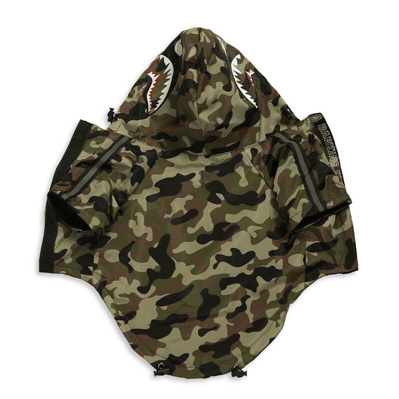Imperméable Pour Petits Et Grands Chiens,Manteau Coupe-Vent,Sweat À Capuche Bouledogue Français,Veste Chihuahua,Vêtements Pour Chiens,Visage De Chien - Type Green-L