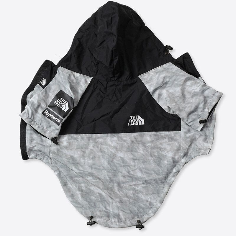Imperméable Pour Petits Et Grands Chiens,Manteau Coupe-Vent,Sweat À Capuche Bouledogue Français,Veste Chihuahua,Vêtements Pour Chiens,Visage De Chien - Type Gris-M