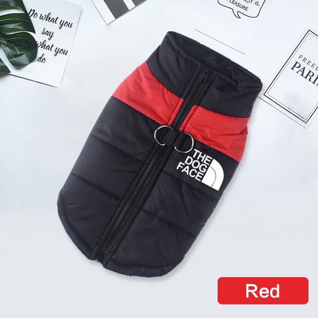 The Dog Face Outfit-Manteau D'hiver Imperméable Pour Animaux De Compagnie,Veste Rembourrée À Glissière,Vêtements Chauds Pour Chiens,Vêtements Pour Petits,Moyens Et Grands Chiens - Type Red-Xl