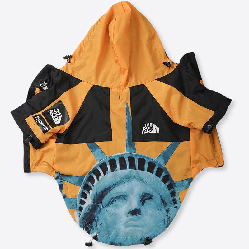 Imperméable Pour Petits Et Grands Chiens,Manteau Coupe-Vent,Sweat À Capuche Bouledogue Français,Veste Chihuahua,Vêtements Pour Chiens,Visage De Chien - Type Yellow2-Xxl
