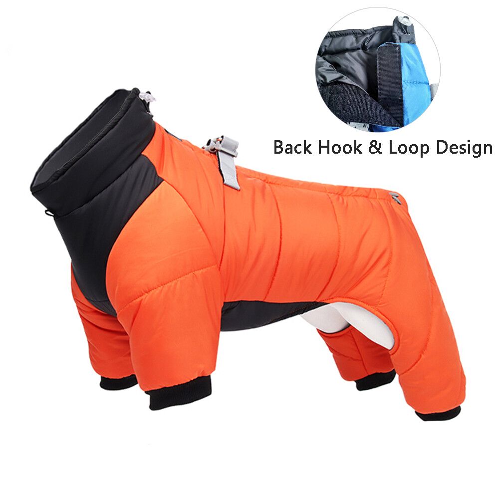 Veste D'hiver Imperméable Pour Chien,Vêtement Épais Et Chaud Pour Petit Et Moyen Gabarit,Chiot,Chihuahua,Bouledogue Français,Carlin - Type Hook Loop Orange-Xl