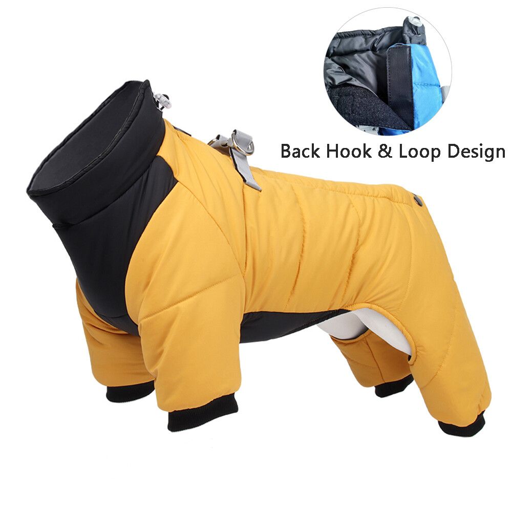 Veste D'hiver Imperméable Pour Chien,Vêtement Épais Et Chaud Pour Petit Et Moyen Gabarit,Chiot,Chihuahua,Bouledogue Français,Carlin - Type Hook Loop Yellow-3xl