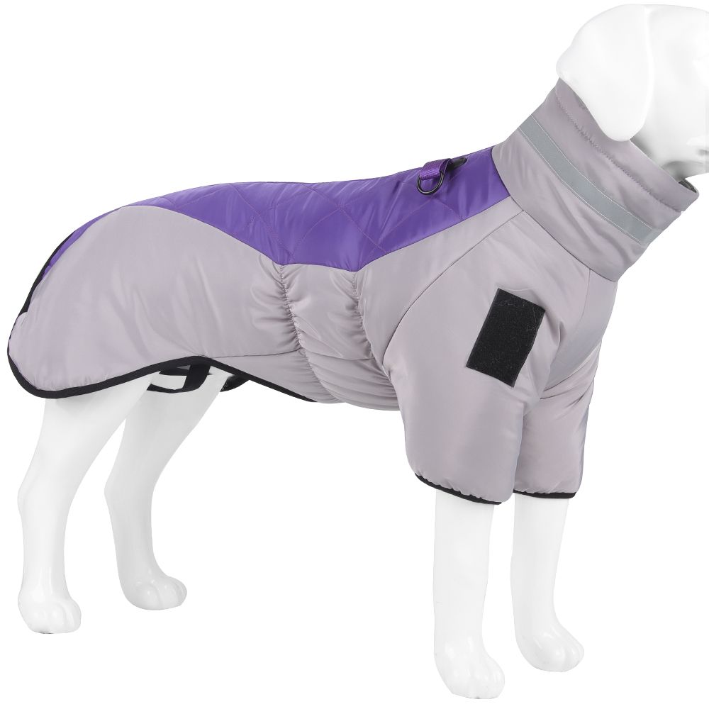 Veste Imperméable À Col Haut Pour Chiens Moyens Et Grands,Manteau Pour Animaux De Compagnie,Salopette Labrador,Bouledogue Français,Vêtements Chauds Pour Grands Chiens,Hiver - Type Violet-2xl