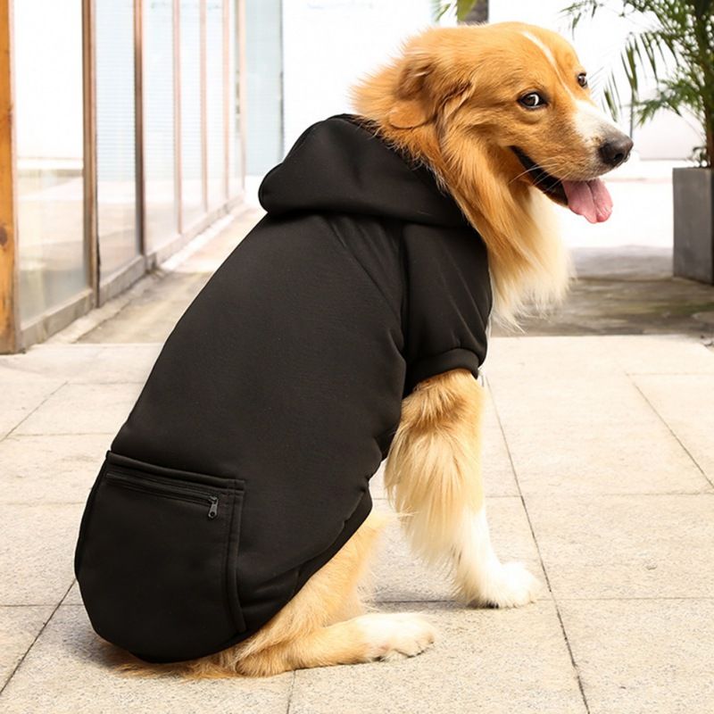 Vêtements Chauds D'hiver Pour Chiens De Compagnie,Sweats À Capuche Doux,Tenue Pour Chiens Moyens Et Grands,Chihuahua,Pull En Peluche,Manteau Pour Chiot,Veste - Type Black-M
