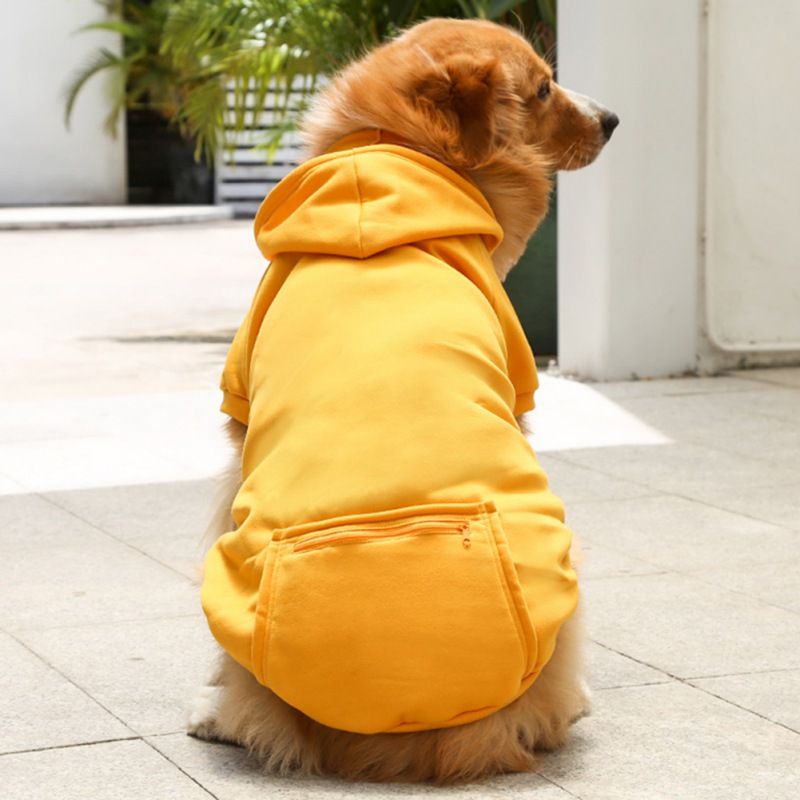 Vêtements Chauds D'hiver Pour Chiens De Compagnie,Sweats À Capuche Doux,Tenue Pour Chiens Moyens Et Grands,Chihuahua,Pull En Peluche,Manteau Pour Chiot,Veste - Type Yellow-Xs