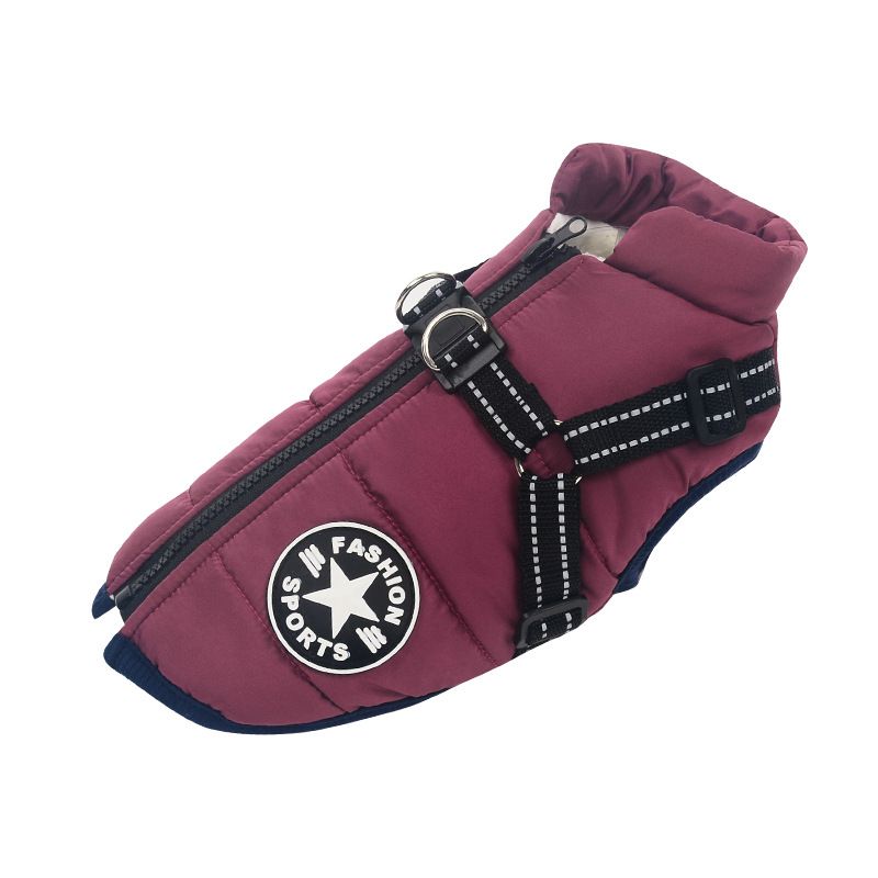 Veste En Coton Imperméable Pour Animaux De Compagnie Avec Sfp,Vêtements Chauds Pour Chiens,Vêtements Pour Chiots,Manteau Bouledogue Français,Petits Et Grands Chiens,Hiver - Type Purple-2xl