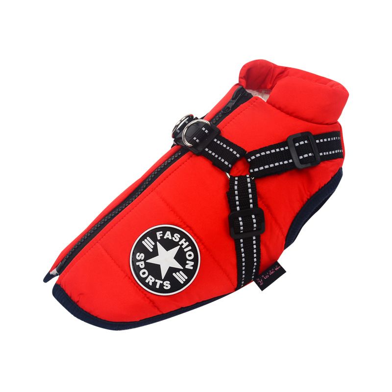 Veste En Coton Imperméable Pour Animaux De Compagnie Avec Sfp,Vêtements Chauds Pour Chiens,Vêtements Pour Chiots,Manteau Bouledogue Français,Petits Et Grands Chiens,Hiver - Type Red-S