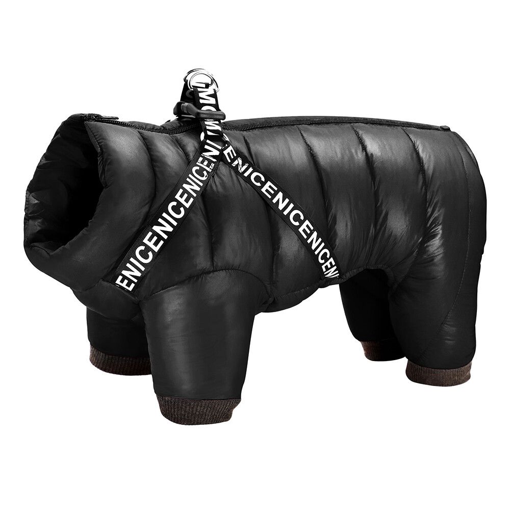 Veste Imperméable Super Chaude Pour Chien,Vêtements Pour Animaux De Compagnie,Manteau Pour Petits,Moyens Et Grands Chiens,Combinaison Pour Bouledogue Français,Hiver - Type Black #D
