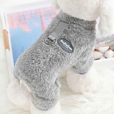 Combinaison D'hiver Pour Chiens,Vêtements Chauds À Quatre Pattes Pour Petits Chiens,Salopette En Duvet Pour Chihuahua,Carlin,Flanelle,Doux - Type Gray-M 2-3kg