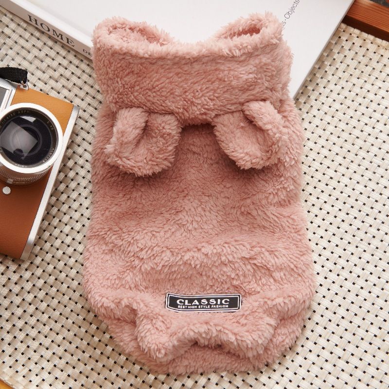 Sweat À Capuche D'hiver Smile Dog Pour Animaux De Compagnie,Vêtements Pour Chiens,Manteau,Veste Douce,Vêtements Pour Bouledogue Français,Pdpp - Type Pink-S