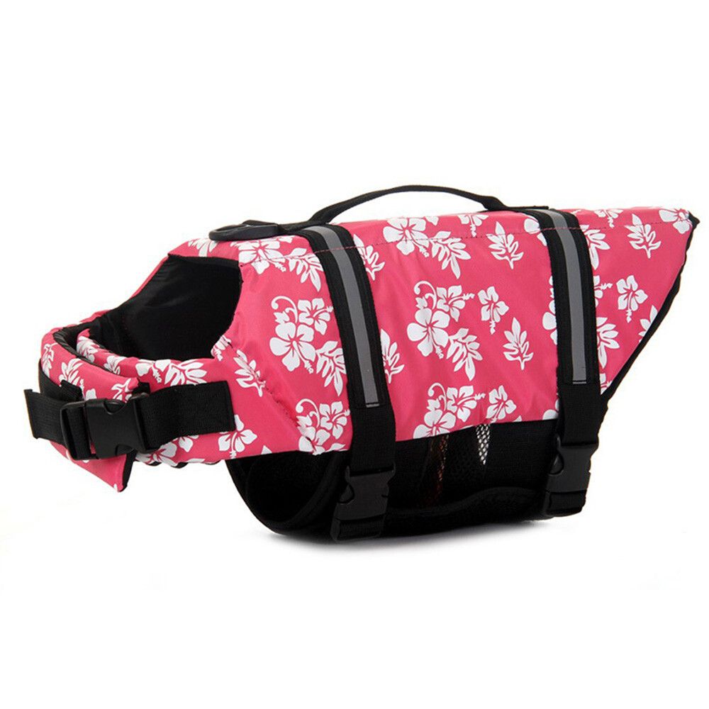 Gilet De Sauvetage Pour Chiens,Pour La Natation,La Plage,Le Bateau,À Forte Flottabilité,Pour L'été,Pour Petits,Moyens Et Grands Chiens - Type Red Flower-L