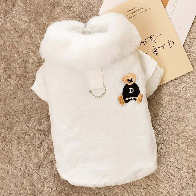 Veste Imperméable Pour Chien,Vêtements Pour Animaux De Compagnie,Manteau Pour Chien,Salopette Chaude Pour Chiot,Costume De Bouledogue Français Chihuahua,Sweat-Shirt À Col Haut,Hiver - Type White-Xl