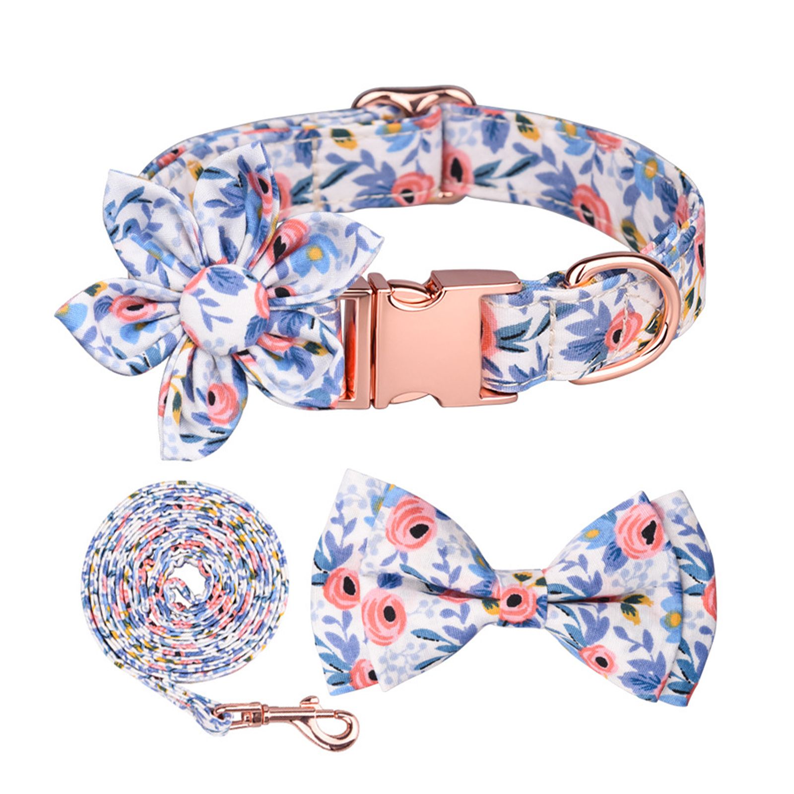 Ensemble De Quatre Colliers Pour Animaux De Compagnie En Tournesol, Colliers Pour Chiens Respirants En Pur Coton, Colliers Imprimés Zou Ju, Fournitures Pour Animaux De Compagnie