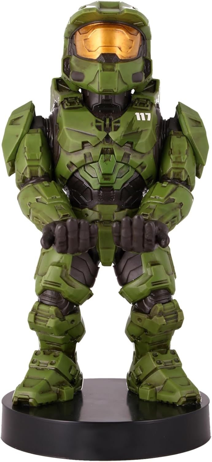 Figurine Gaming Halo Infinite Master Chief Spartan John-117 - Accessoire Support Manette Ou Smartphone - Câble Usb - 20 Cm