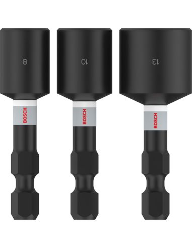 Bosch Pack de 3 Douilles Impact 81013 x 50 mm PRO Nutsetter - vue 2