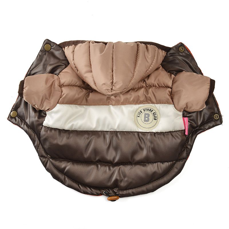 Veste Imperméable En Coton Brillant Pour Animaux De Compagnie,Manteau Épais,Vêtements Pour Chiots,Vêtements Pour Petits Chiens,Chihuahua,Bouledogue Français,Hiver - Type Coffee #B