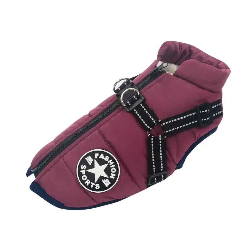Veste Imperméable Pour Gros Chien Avec Sfp,Vêtements Chauds Pour Chien,Manteau Pour Labrador,Tenues De Bouledogue Français,Chihuahua,Grand Animal De Compagnie,Hiver - Type Violet-L #B