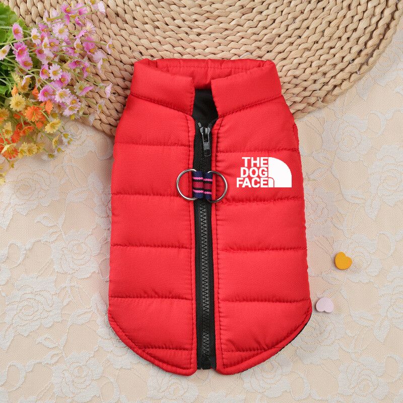Veste D'hiver Imperméable Pour Animaux De Compagnie,Vêtements Chauds,Conception De Fermeture Éclair Combinée,Bouledogue Français,Chiots,Chihuahua,Petits Et Moyens Chiens - Type Red2-S