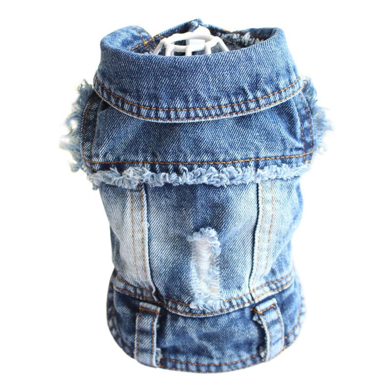 Veste En Jean Durable Pour Petits Chiens,Veste En Denim Pour Chiot,Jean Bouledogue Français,Glaçure Quatre Saisons,Vêtements Universels,Design Rétro - Type Xs #A