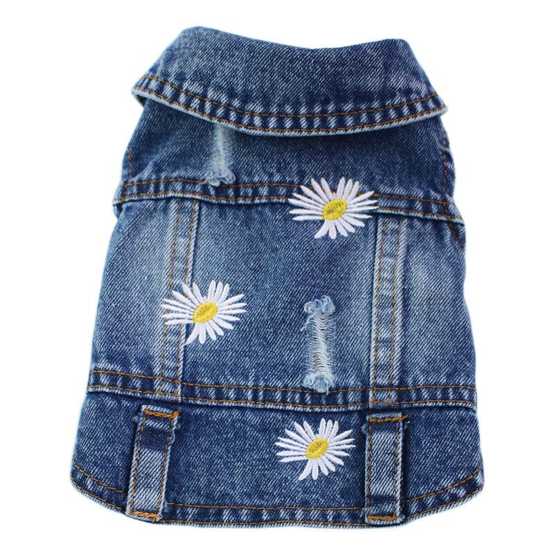 Veste En Jean Durable Pour Petits Chiens,Veste En Denim Pour Chiot,Jean Bouledogue Français,Glaçure Quatre Saisons,Vêtements Universels,Design Rétro - Type L #F