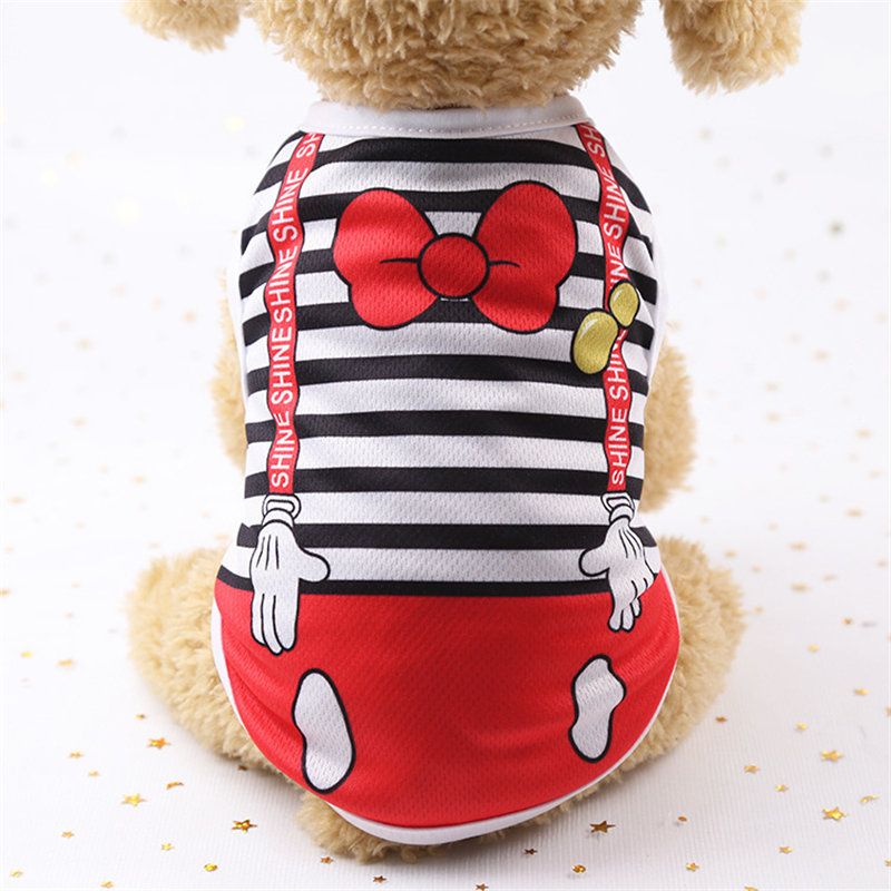 T-Shirt Pour Petits Animaux De Compagnie,Vêtements De Dessin,Chemise Décontractée Pour Chiots Et Chiens,Gilets Souples,Vêtements D'été Pour Animaux De Compagnie - Type B-S 1.5-2.5kg
