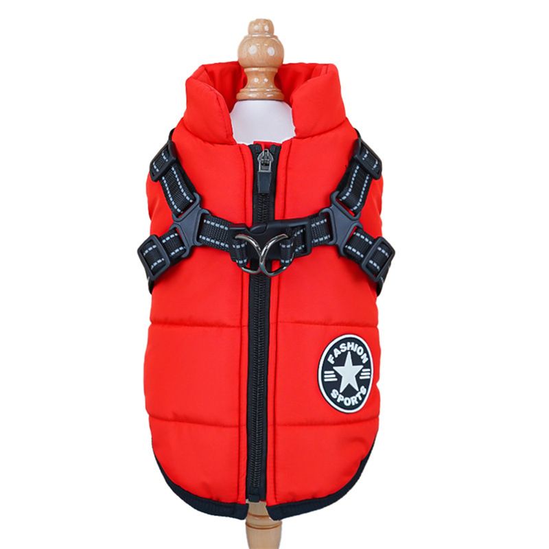 Veste Imperméable Pour Grand Chien Avec Sfp,Vêtements Chauds Pour Chien,Manteau Pour Gros Chien Labrador,Tenues De Bouledogue Français Chihuahua,Hiver - Type Red-4xl