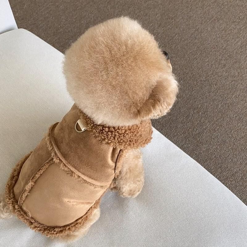 Gilets Monochromes Classiques Pour Chiens,Vêtements Chauds Pour Petits Et Moyens Chiens,Vestes Pour Chiots,Vêtements Pour Yorkshire Terrier,Sourire,Hiver - Type Brown-Xl