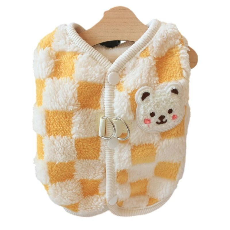Veste D'hiver Perforée Pour Petits Chiens,Manteau Pour Chien De Compagnie,Vêtements Pour Chiots,Costume Pour Chihuahua,Fournitures Pour Animaux De Compagnie - Type Yellow-S #B