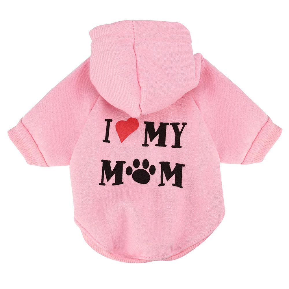 Sweats À Capuche Perforés Classiques Pour Animaux De Compagnie,Vêtements De Sécurité Pour Petits Chiens,Manteau D'automne,Veste Pour Chiots,Vêtements Pour Chihuahua Sarl - Type Mom Pink-M