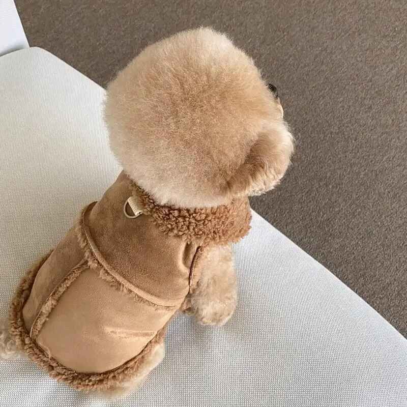Gilets Monochromes Classiques Pour Chiens,Vêtements Chauds Pour Animaux De Compagnie,Vestes Pour Petits Et Moyens Chiens,Vêtements Pour Chiots,Yorkshire,Terrier,Sourire,Hiver - Type Brown-Xs