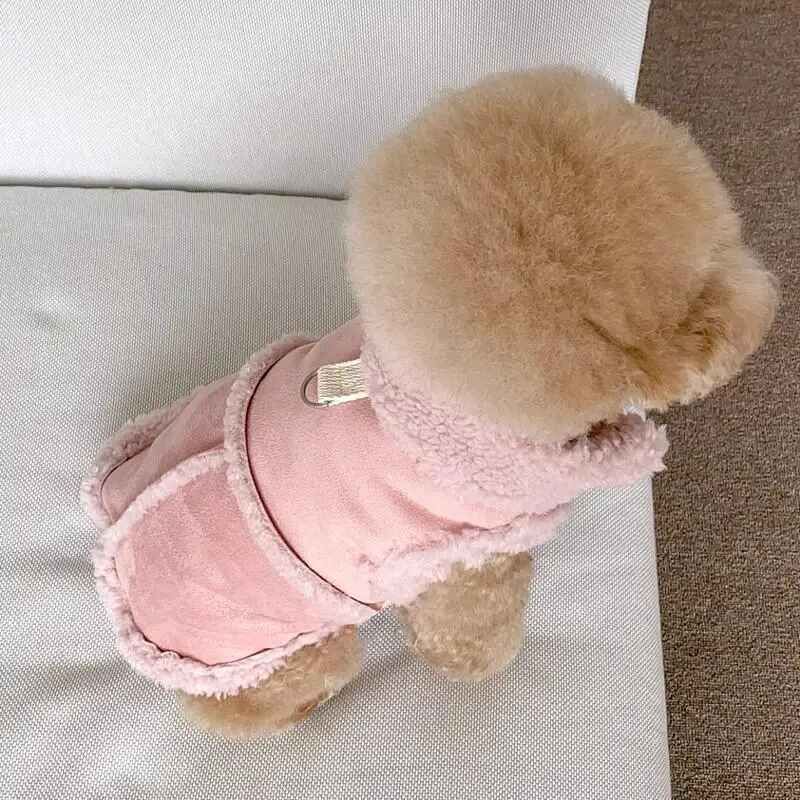 Gilets Monochromes Classiques Pour Chiens,Vêtements Chauds Pour Animaux De Compagnie,Vestes Pour Petits Et Moyens Chiens,Vêtements Pour Chiots,Yorkshire,Terrier,Sourire,Hiver - Type Pink-S