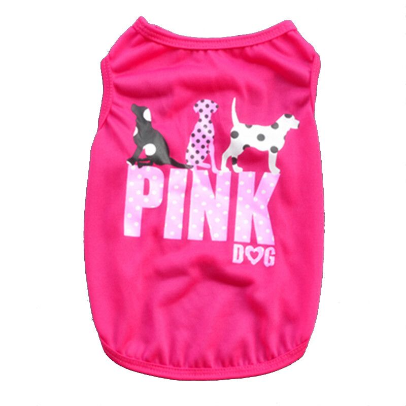 T-Shirt Respirant À Motif De Dessin Pour Chien,Vêtements D'été,Toutes Saisons - Type Rose-M #A