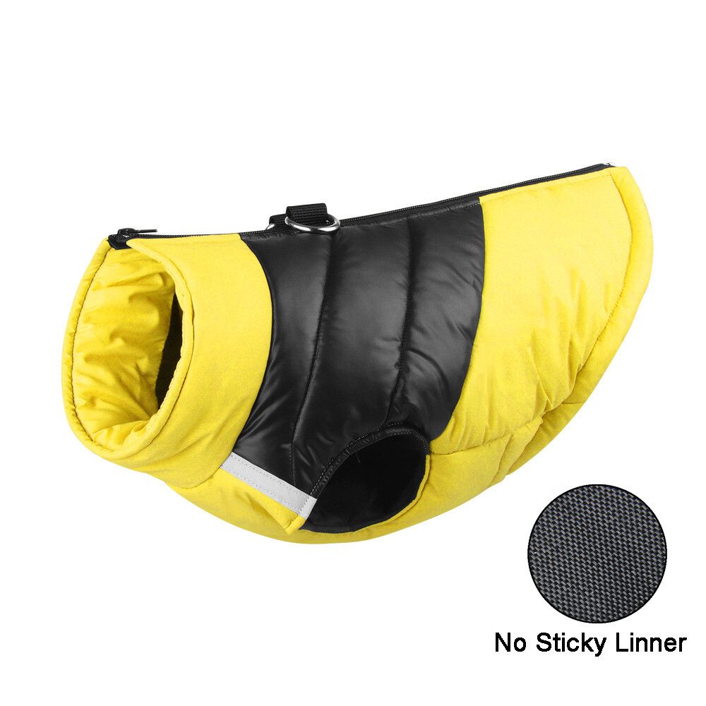 Veste Rembourrée Imperméable Pour Animaux De Compagnie,Manteau De Bouledogue Français Chihuahua,Vêtements Chauds Pour Chiens,Petits Chiens,Moyens Et Grands,Hiver - Type 695 Yellow-5xl