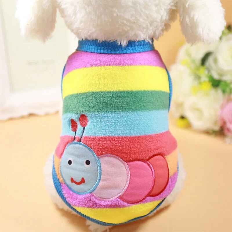 Polaire Chien Vêtements Hiver Petit Chien Gilet Dessin Minuscule Tasse De Thé Caniche Vêtements Pour Chiens Chemise - Type L #B