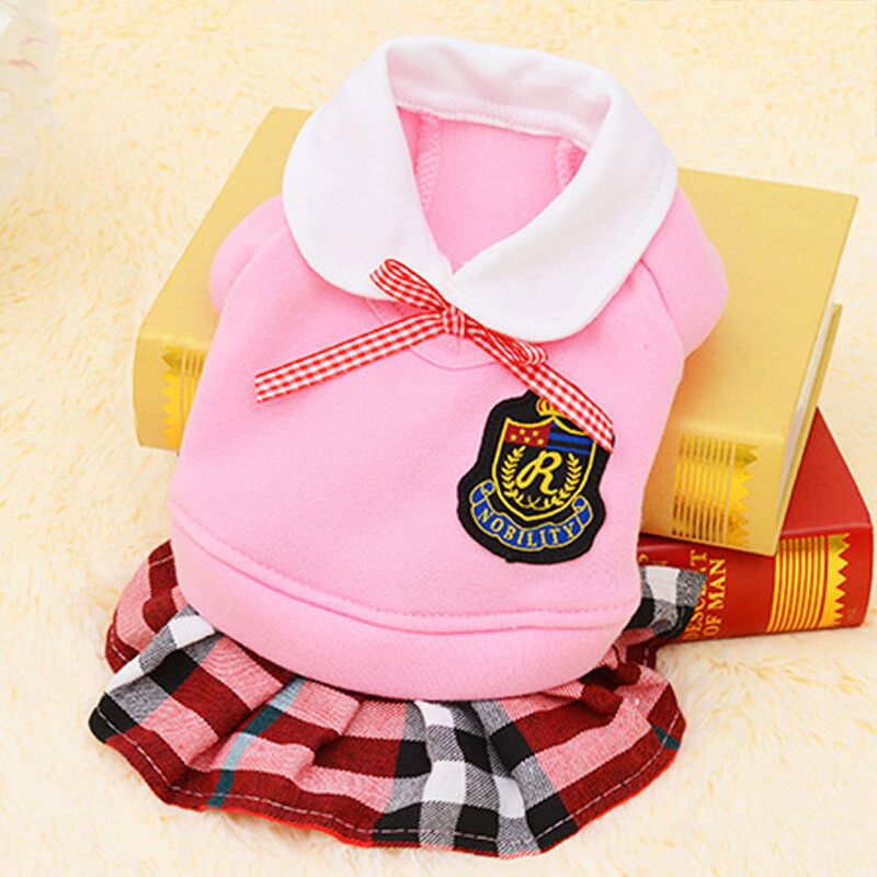 Vêtements Pour Chiens De Couple,Uniforme Pour Petits Et Moyens Chiens,Costume Chihuahua,Chiot,Chemise Pour Animaux De Compagnie,Vêtements Pour Chiens Ropa Perro - Type Pink Dress-Xs