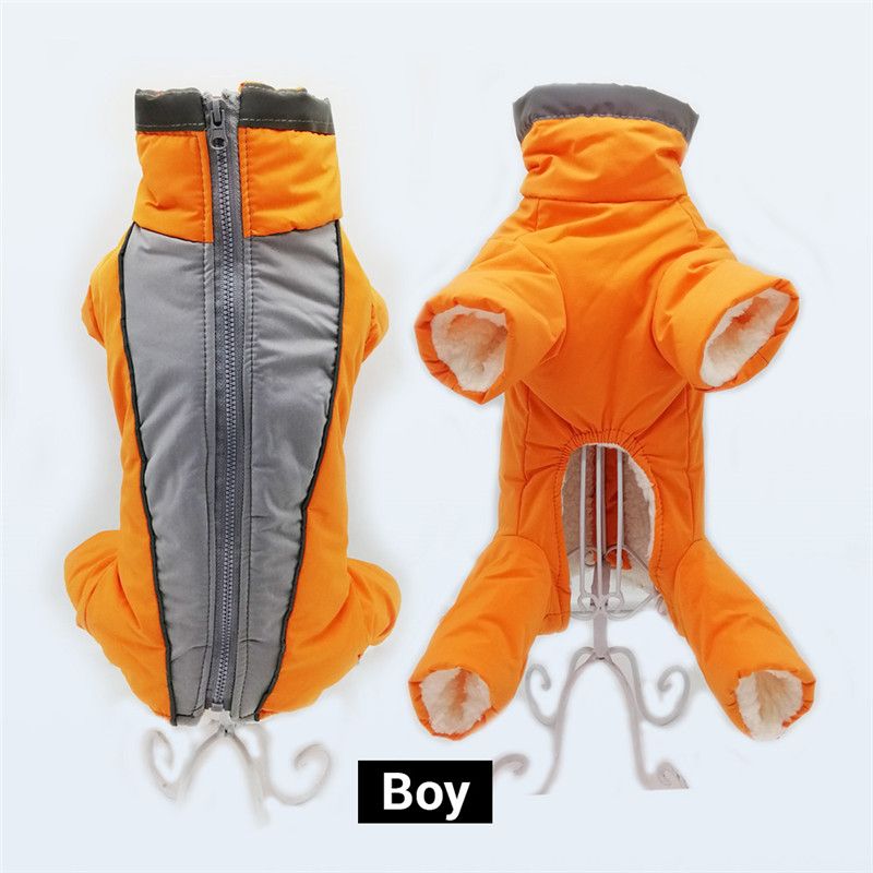 Doudoune Imperméable À Fermeture Éclair Pour Animaux De Compagnie,Salopette Chaude Pour Chien,Combinaison De Coulée Pour Petits Chiens,Vêtements Pour Animaux De Compagnie,Habi - Type Orange For Boy #C