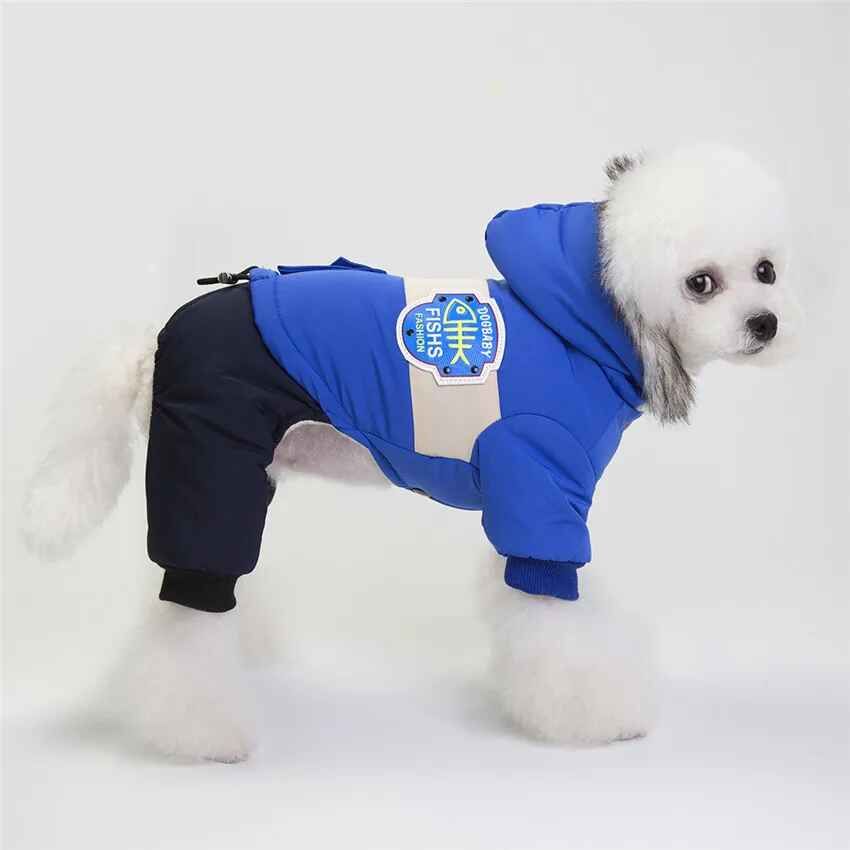 Manteau Chaud Imperméable Pour Animaux De Compagnie,Veste En Duvet Pour Chien,Combinaison Pour Chiot,Vêtements Pour Petit Chien,Costume Pour Chihuahua,Vêtements D'hiver - Type Blue-S