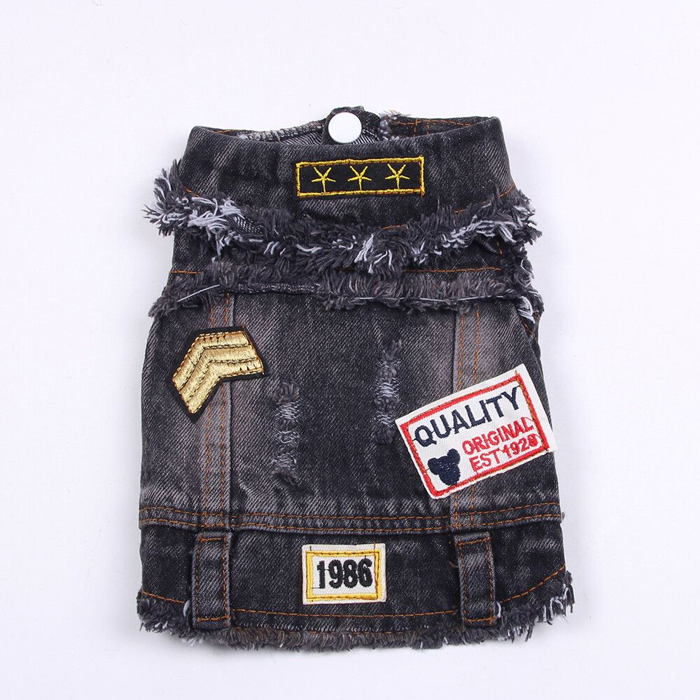 Veste En Jean Décontractée Pour Chien,Manteau En Denim Bleu,Vêtements Mignons Pour Chiots,Nickel É De 6 Couleurs Tan2 - Type Black-M