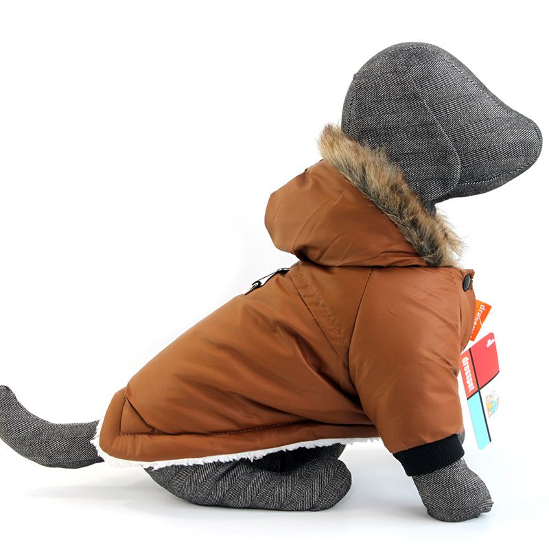 Veste Imperméable Pour Petits Chiens,Vêtements Chauds Pour Animaux De Compagnie,Costume De Chiot,Tenue De Bouledogue Français,Manteau D'hiver,Vêtements Pour Chihuahua - Type Brown-L
