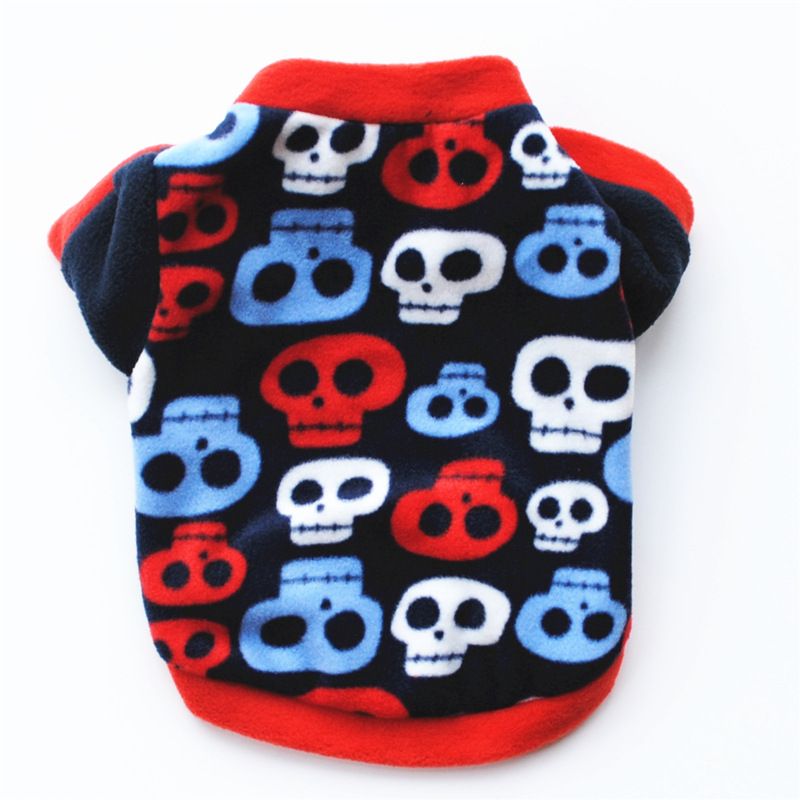 Vêtements Chauds Pour Animaux De Compagnie Avec Imprimé Tête De Mort Mignon,Manteau Sourire Pour Petits Chiens,Bouledogue Français,Chiot,Vêtements Pour Chihuahua,Hiver - Type J-S