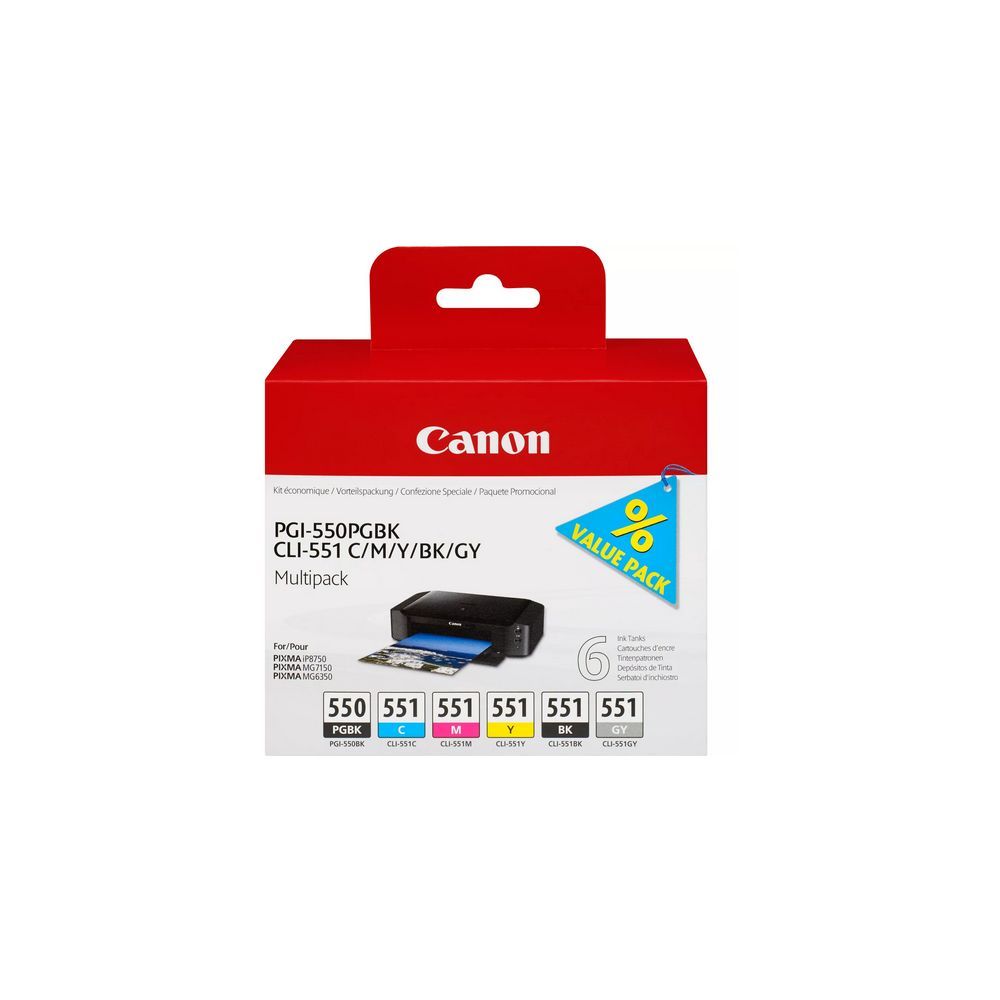 Cartouche d'encre PGI 550 PBK + CLI 511 C/ /YBG - vue 4