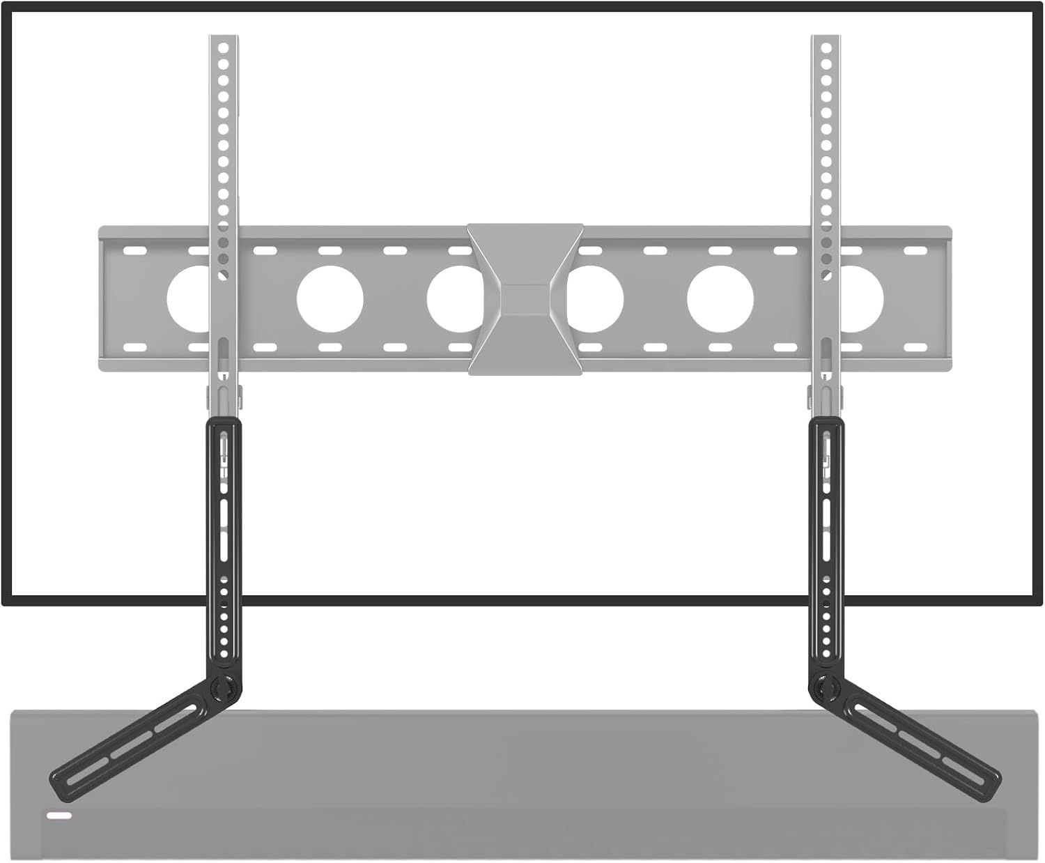 Support De Barre De Son Pour Le Dessus Ou Le Dessous De La Télévision, Support De Barre De Son Universel Pour La Plupart Des Téléviseurs De 23"" À 65"", Jusqu'à 10 Kg - SBR302 (1 Paire)