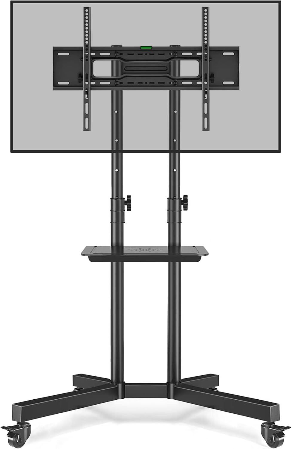 Support TV sur Pied Roulant, Meuble/Support TV roulettes Mobile pour Télévision Plasma/LCD/LED/OLED de 32-80 Pouces, Pied Charge Max de 50kg, Max VESA 600x400 mm