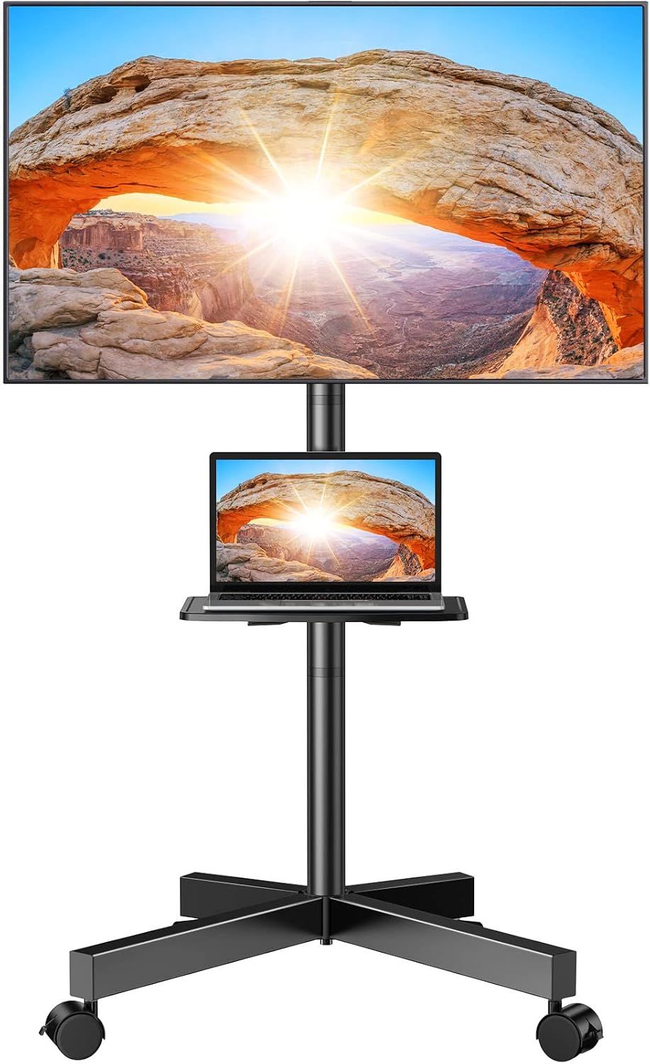 Support TV roulettes Support TV Pied sur roulettes Mobile Meuble TV Chariot pour Television de 23-60 Pouces-LCD/LED/Incurvés,Support TV Pied sur roulettes Supporte 40 kg, Max VESA 400x400mm